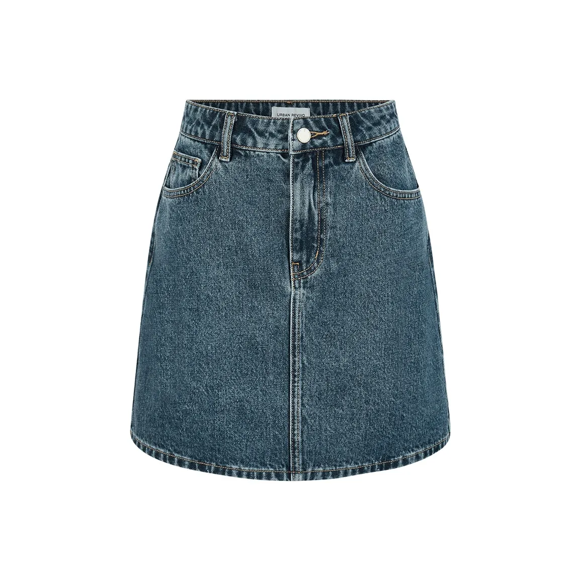 URBAN REVIVO Джинсовые короткие юбки Женские Синие