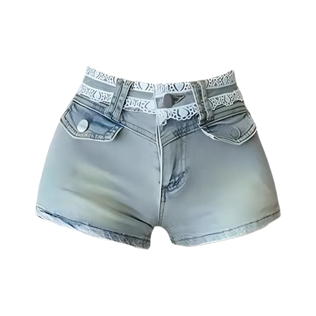 ABBY GODDESS Джинсовые короткие юбки Женские Синие