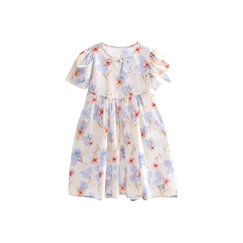 Снупи 100% хлопок Цветочное Платье Детские Платья