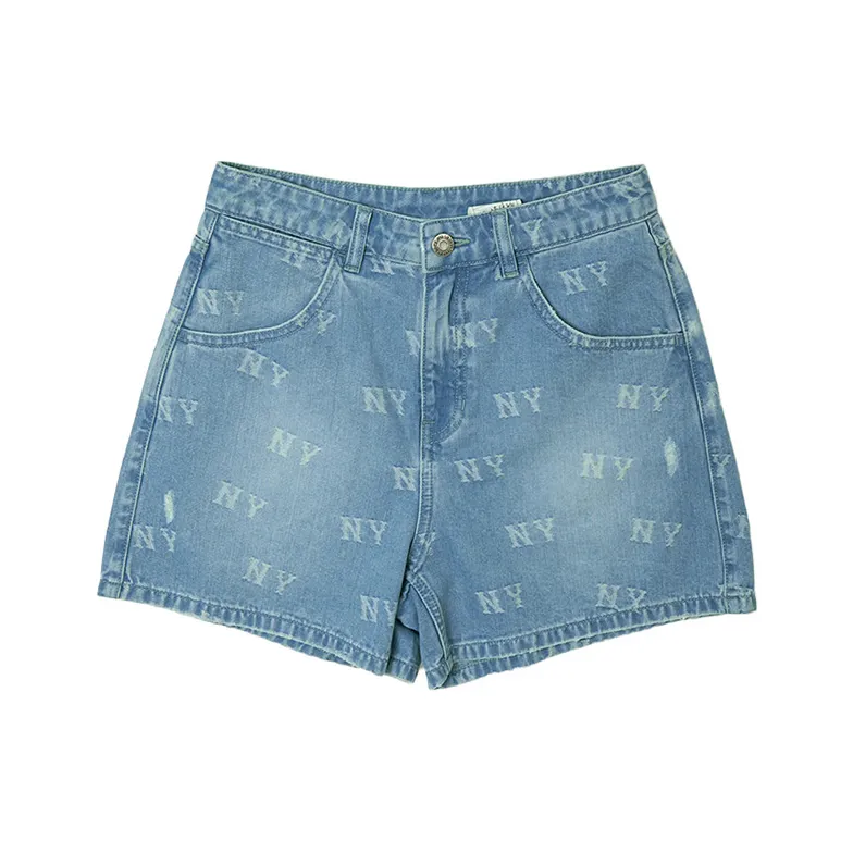 Mlb Base Logo New York Yankees SS25 Джинсовые шорты Женские Светло-синий
