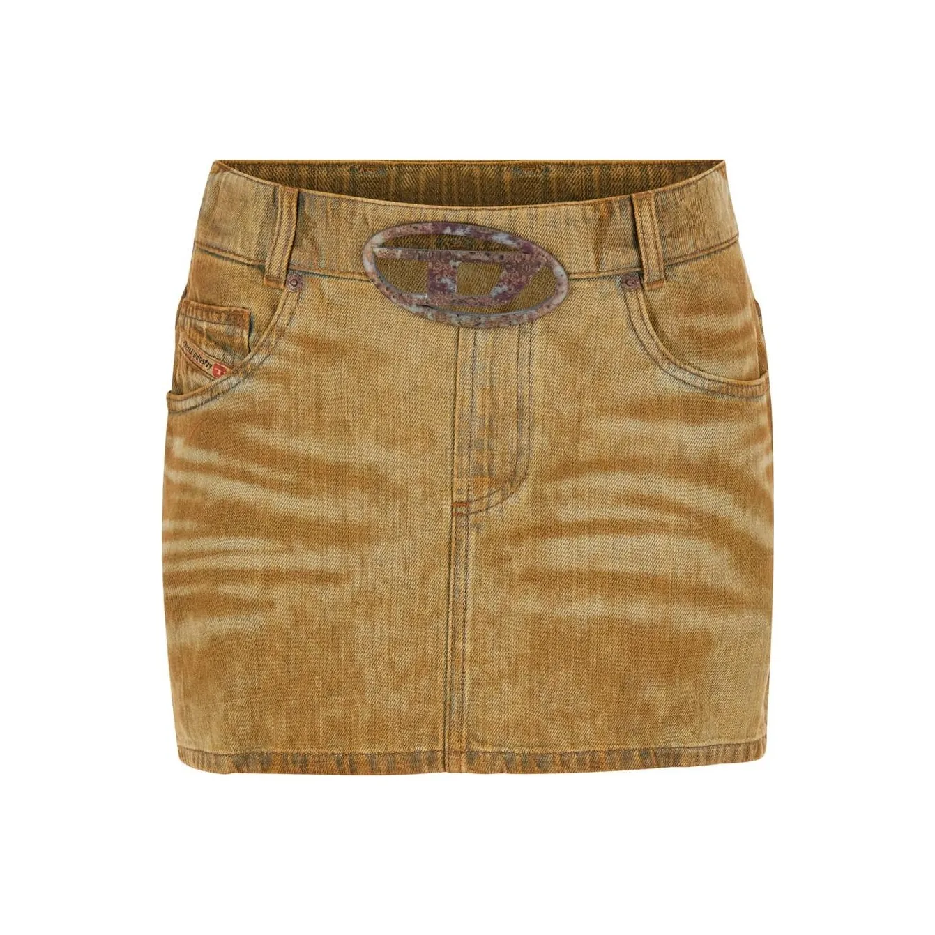DIESEL De Ron Fsf Logo Plaque Mini Skirt