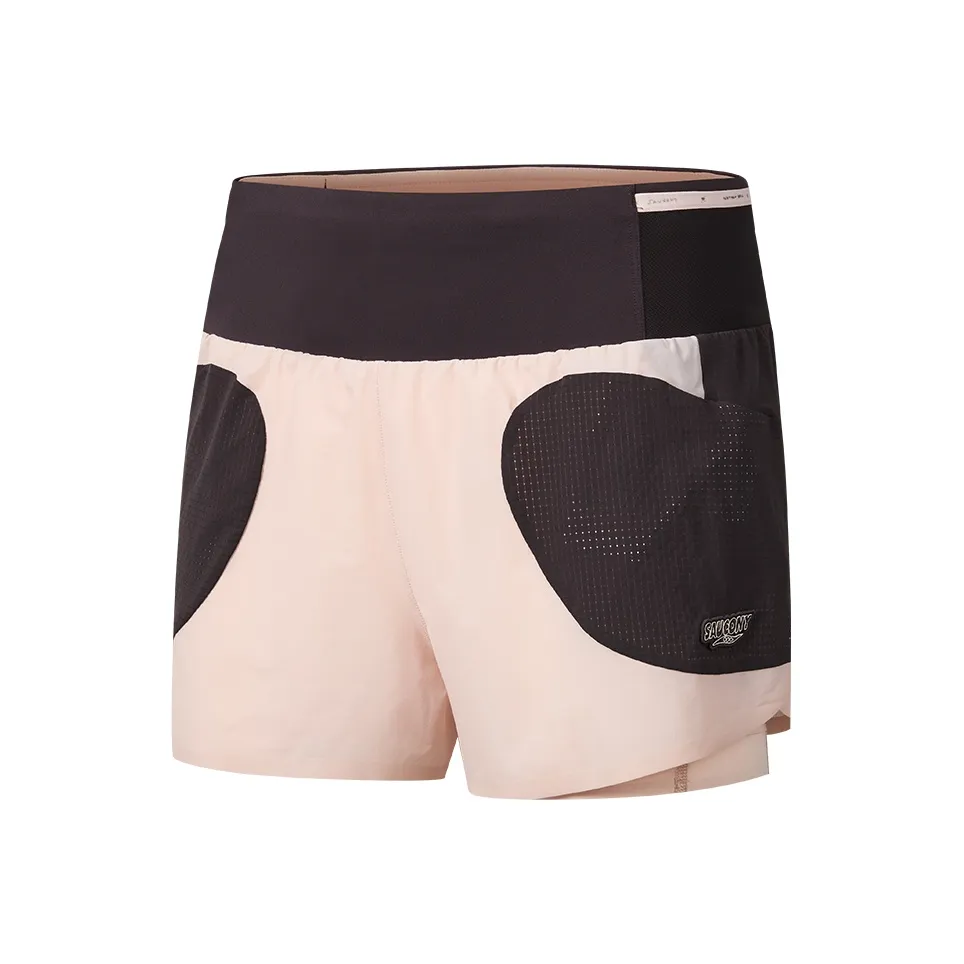 Saucony NATHAN BELL Коллекция Бег Шорты Женские Su Сливово-розовый