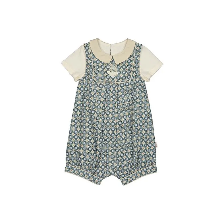Happyology Цветочный Милый Удобный Круглый вырез Универсальный Легкий Повседневный Комбинезон для детей от 3 до 7 лет