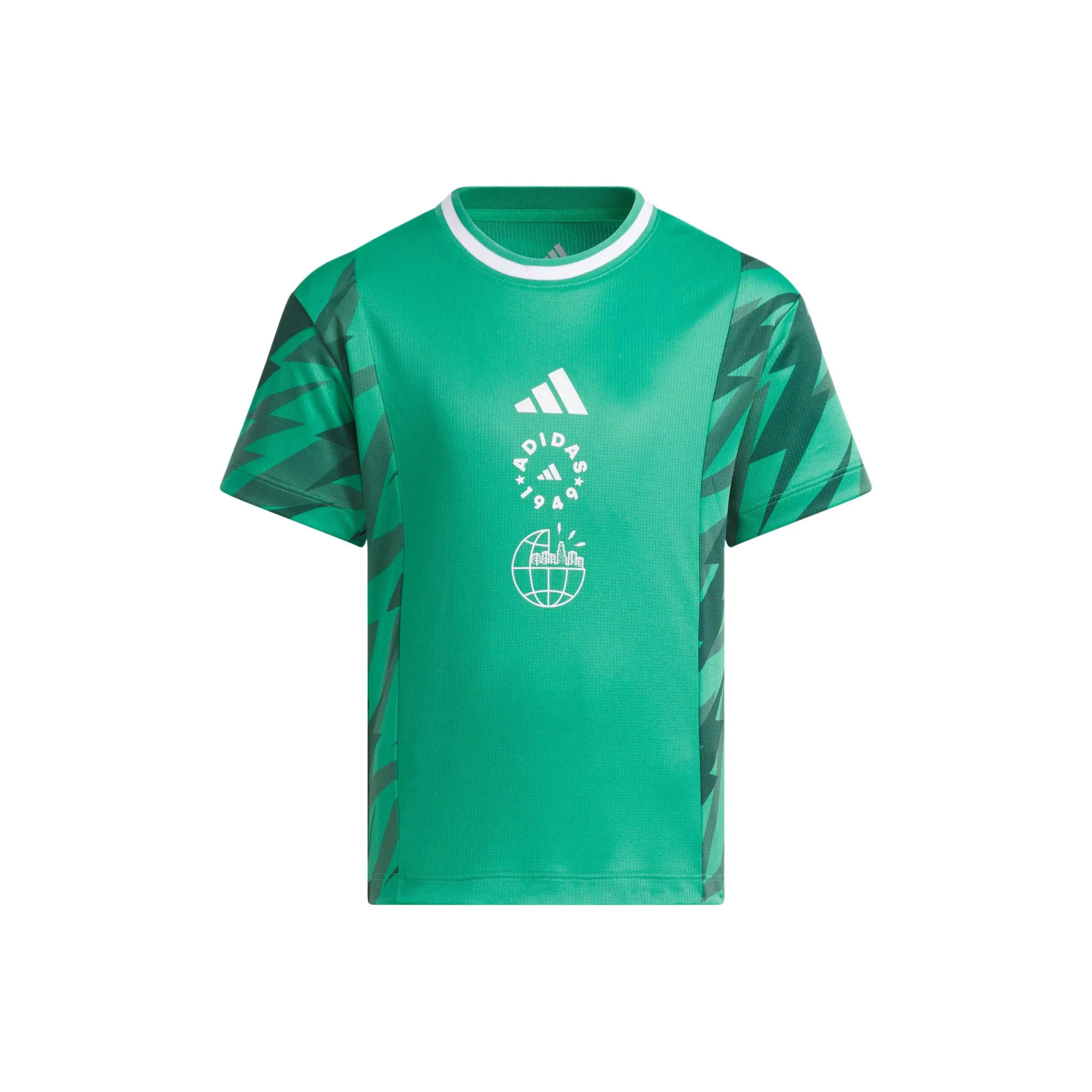 Adidas T-рубашка с коротким рукавом светлый газонный зеленый для детей 3-7 лет