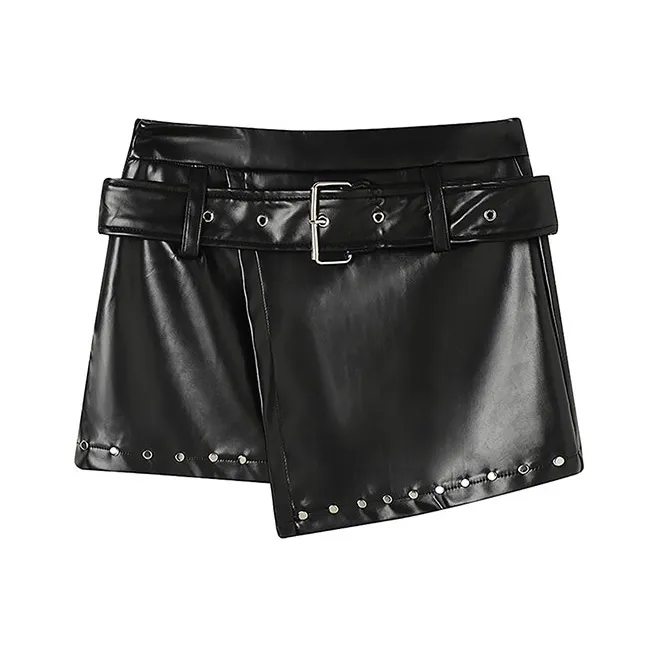 SLEEP AT 11 Кожаные короткие юбки Женские Черный