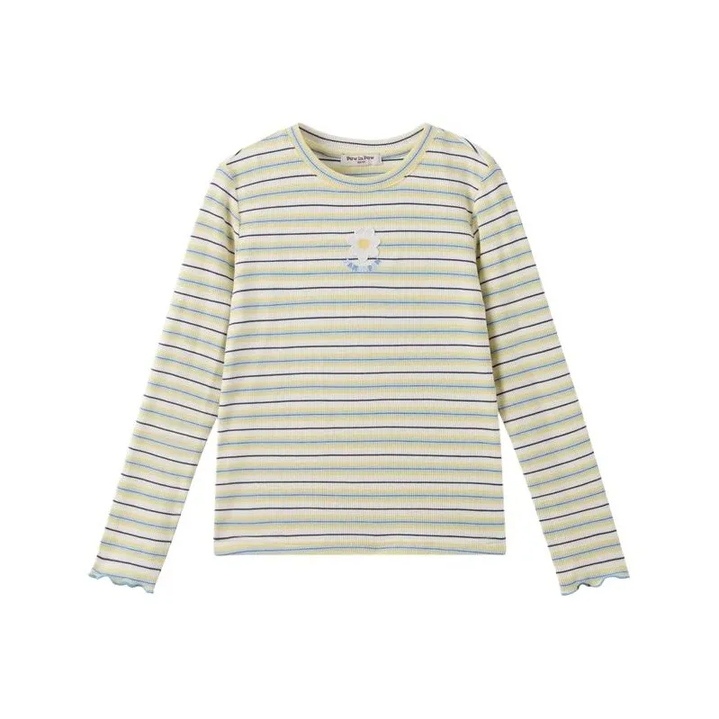 PAW IN PAW Cartoon Bear Длинный рукав Полосатый T-рубашка для детей 3-7 лет