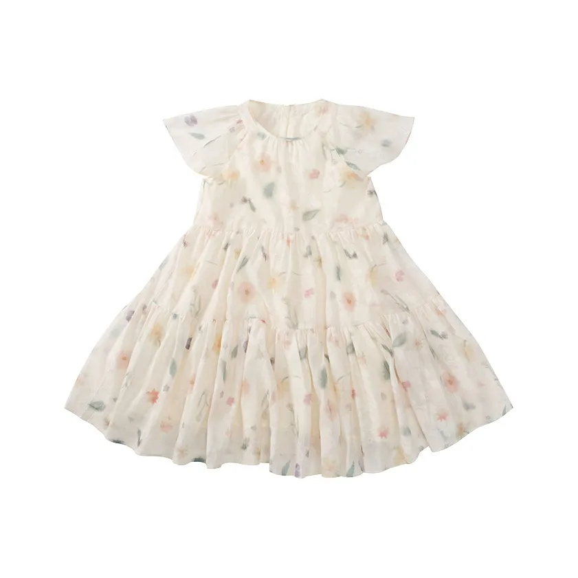 Mu Anmu Платье Кремовый Абрикос Детский