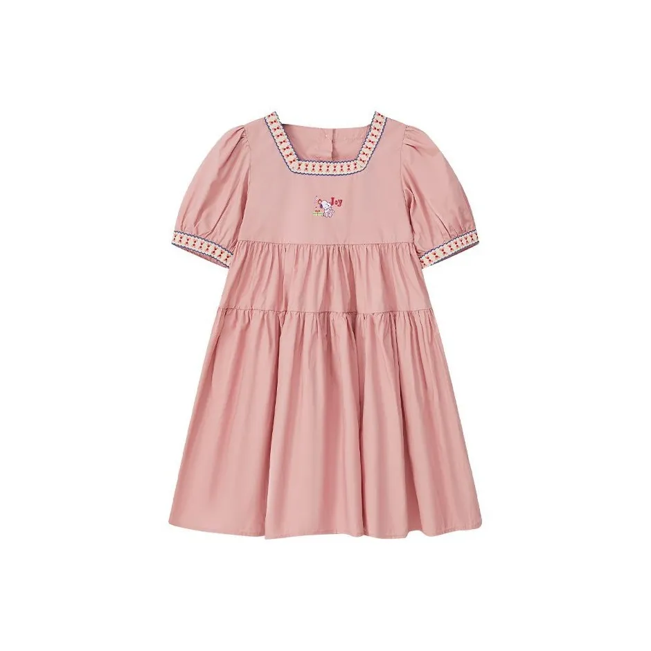 Снупи 100% хлопок Розовое Платье Детские Платья