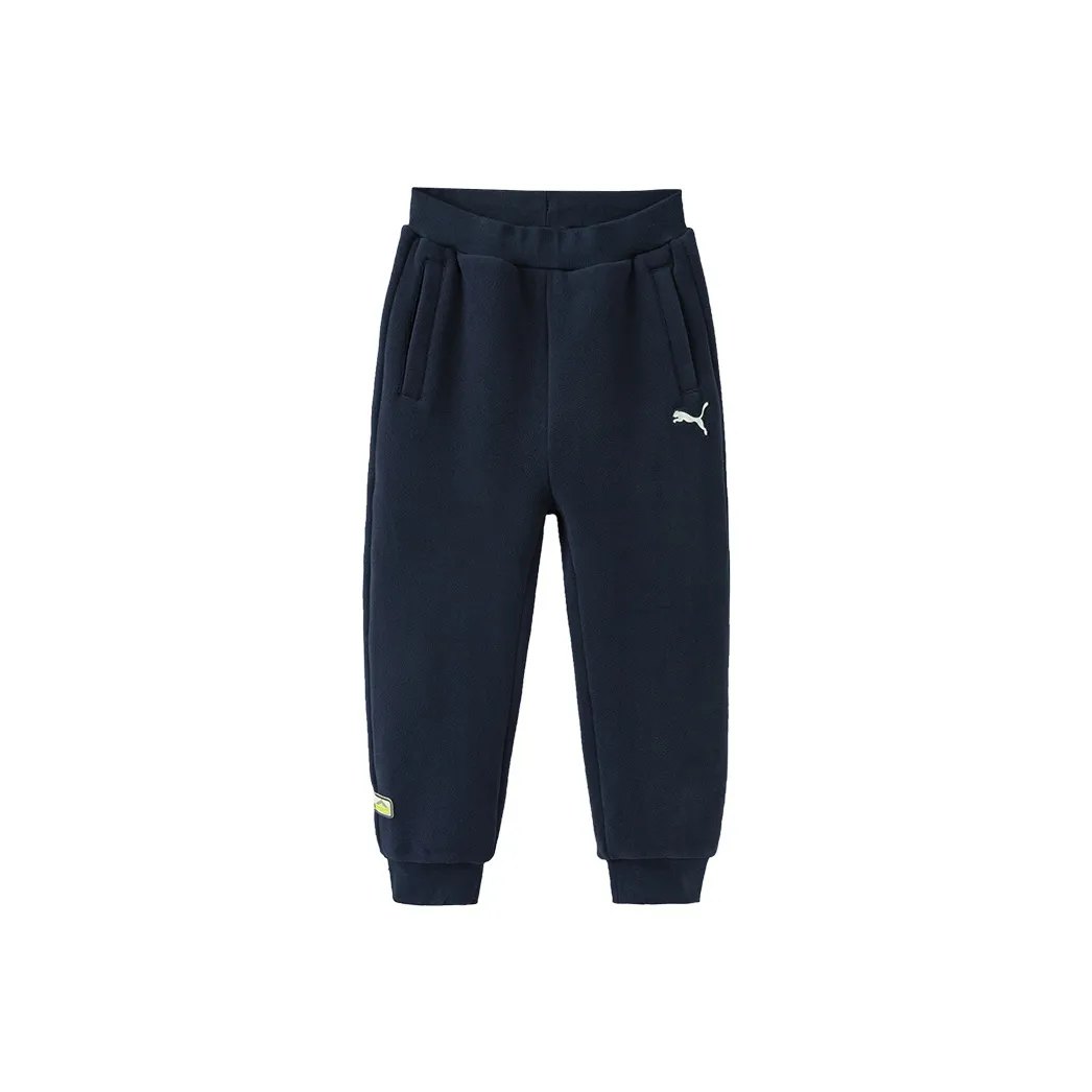 Детские PUMA Вязаные Спортивные Штаны Sportstyle Collection Pants Флис Темно-Синий