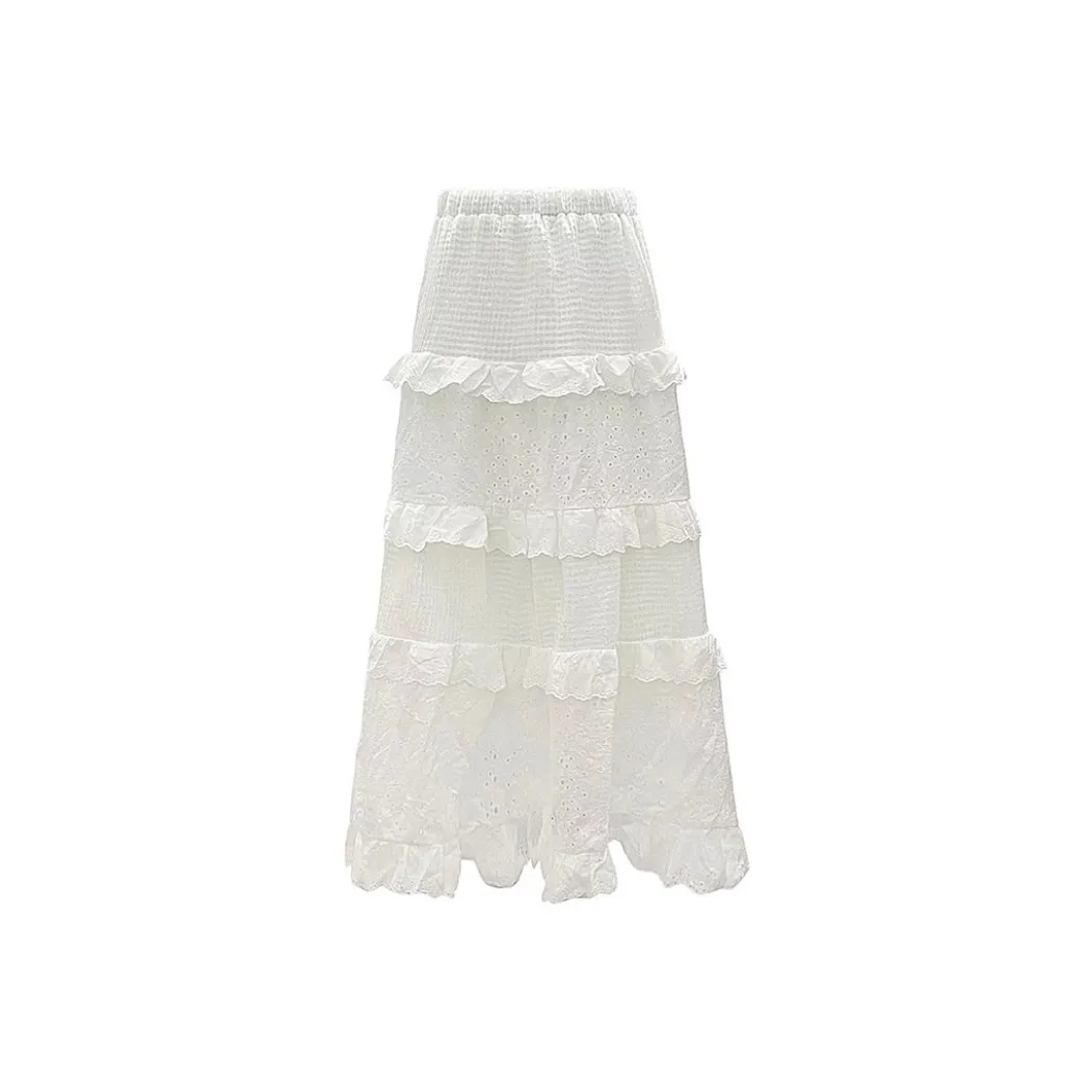 Spicy Gals Повседневный Длинный Юбка Женская Белая