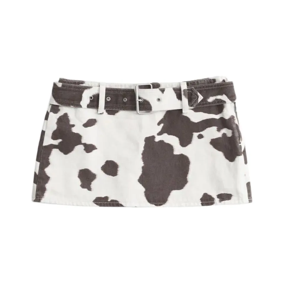 Abercrombie＆Fitch Джинсовые короткие юбки Женские Корова Узор