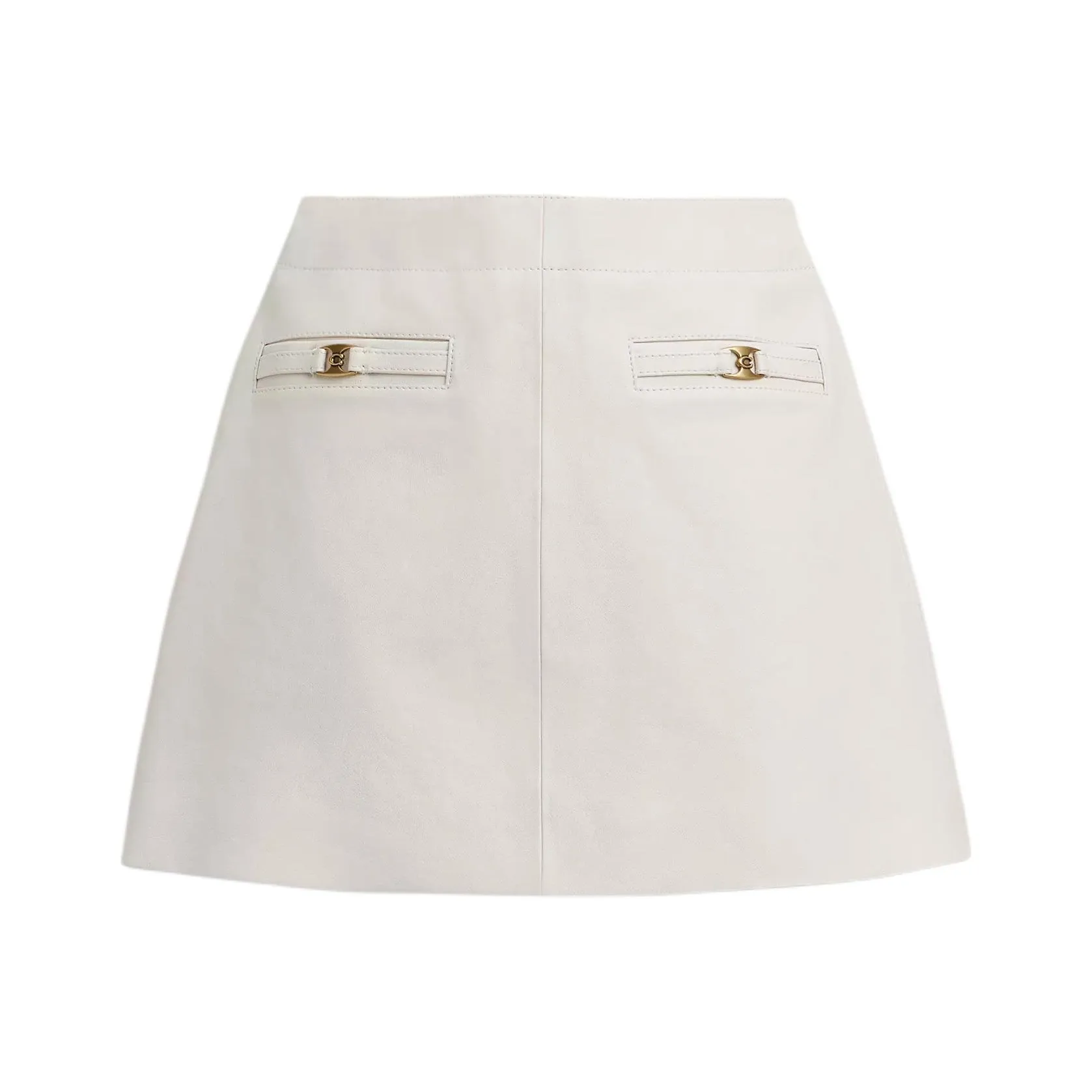COACH Heritage Кожаные короткие юбки Женские Белые