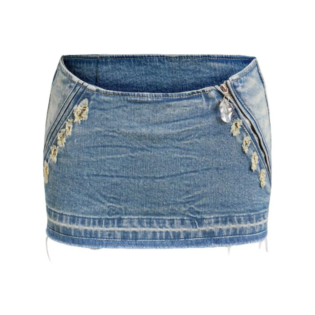 JELLOJELLO Denim Short Skirts Women's Denim Blue
