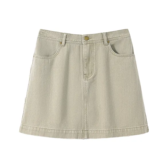 SHIRAN Джинсовые короткие юбки Женские Хаки зеленый