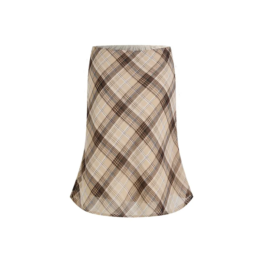 HEYABC Повседневный длинный юбка женский светлый коричневый