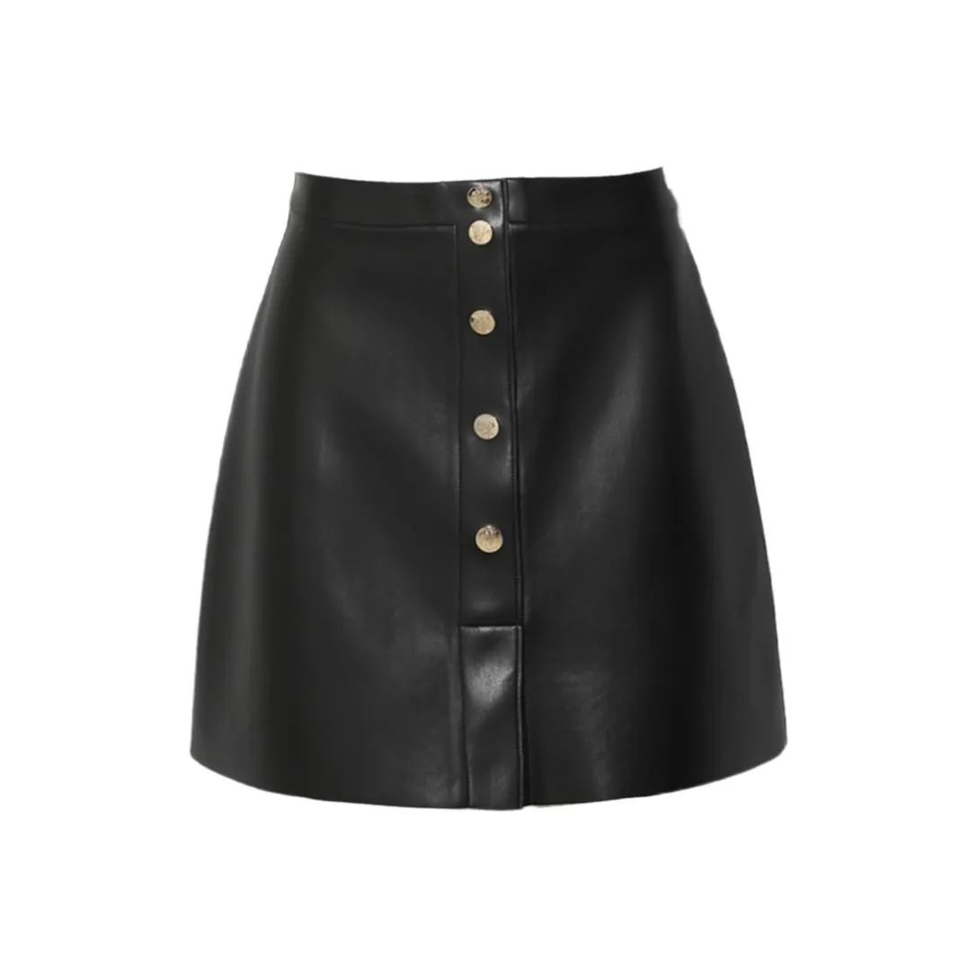 DPLAY Leather Short Skirts Women's Classic Black