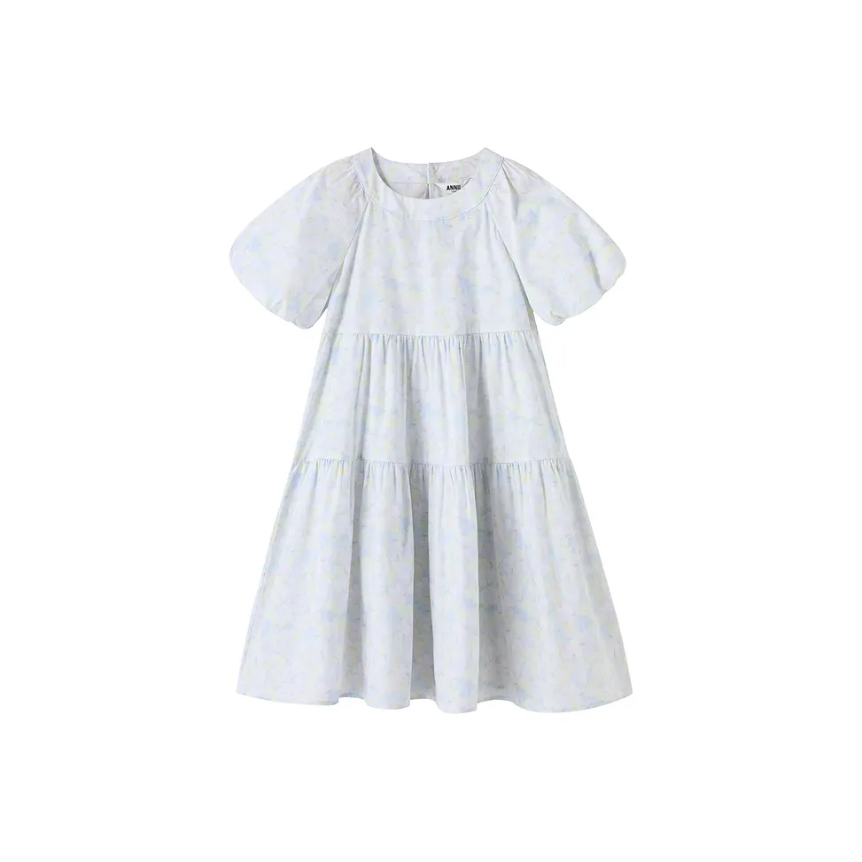 Annil Платье SS25 Синий And Желтый цветочный для детей 3-7 лет
