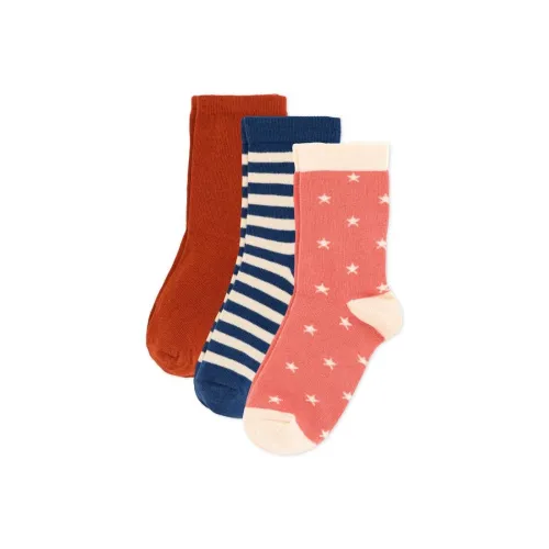 PETIT BATEAU 3 шт красного цвета + розовый + синий Kids носки