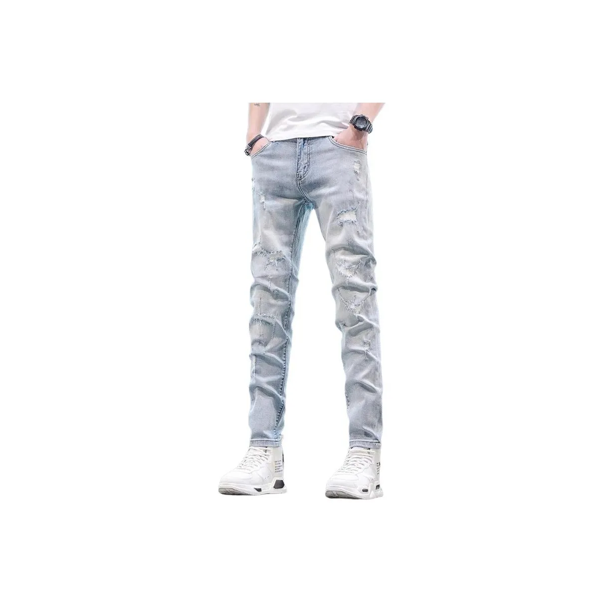 CHENYING Светло-синие мужские джинсы