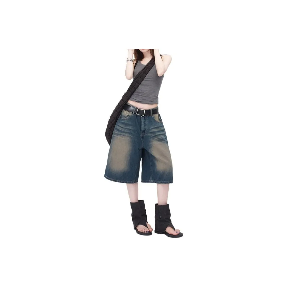 JASONWOOD Denim Shorts Women's Distressed Color