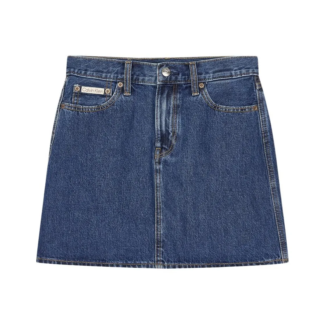 Calvin Klein Джинсовые короткие юбки Женские Темно-синий