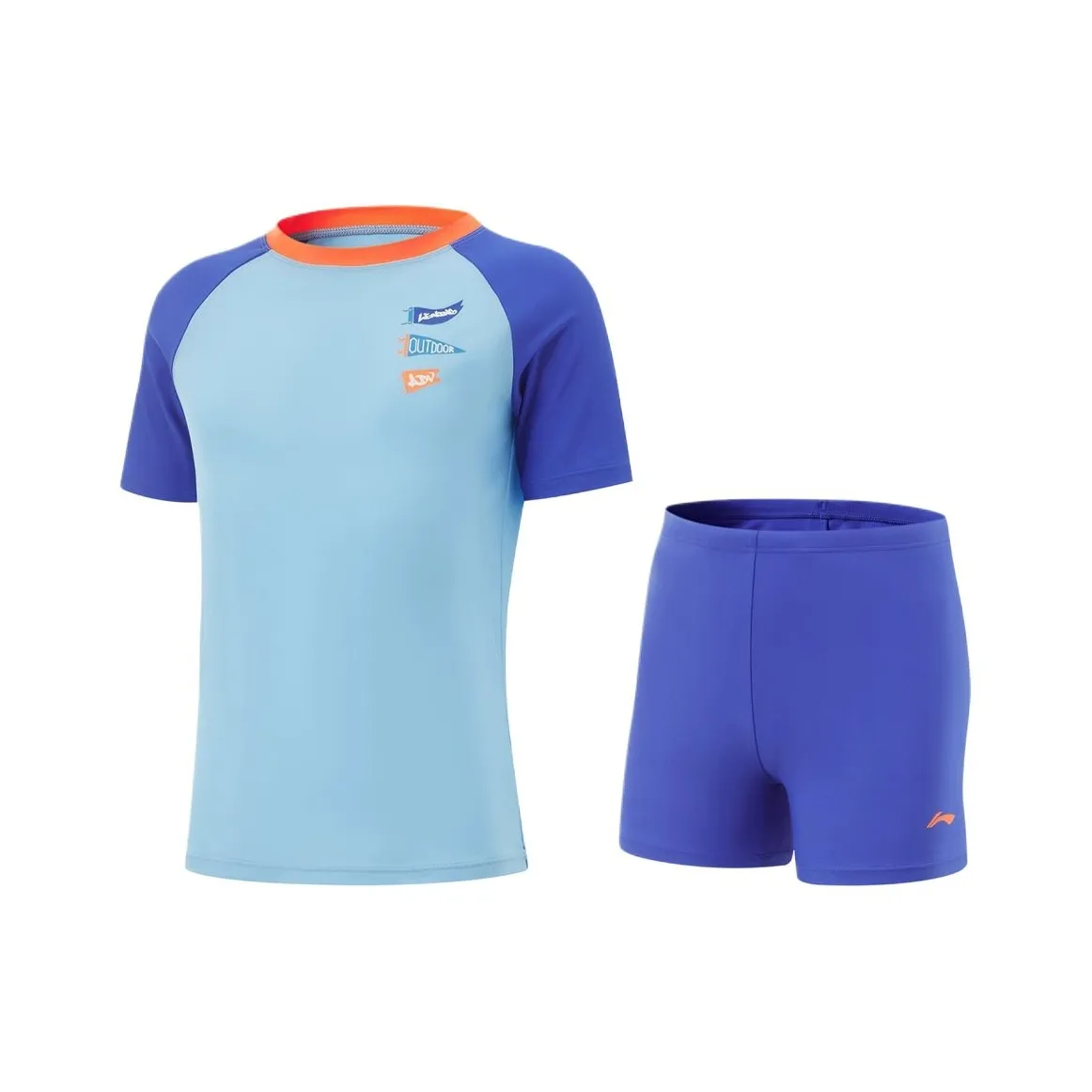 LINING YOUNG Swimming Детский купальник Подростки Флуоресцентный Небесно-синий Звездно-синий