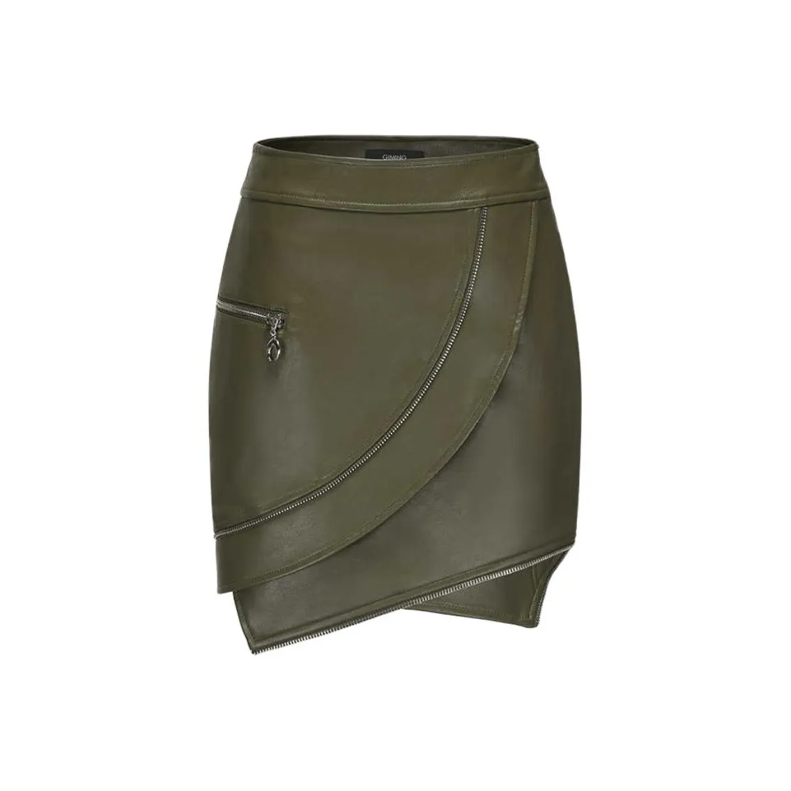GIMING Кожаные короткие юбки женские зеленые