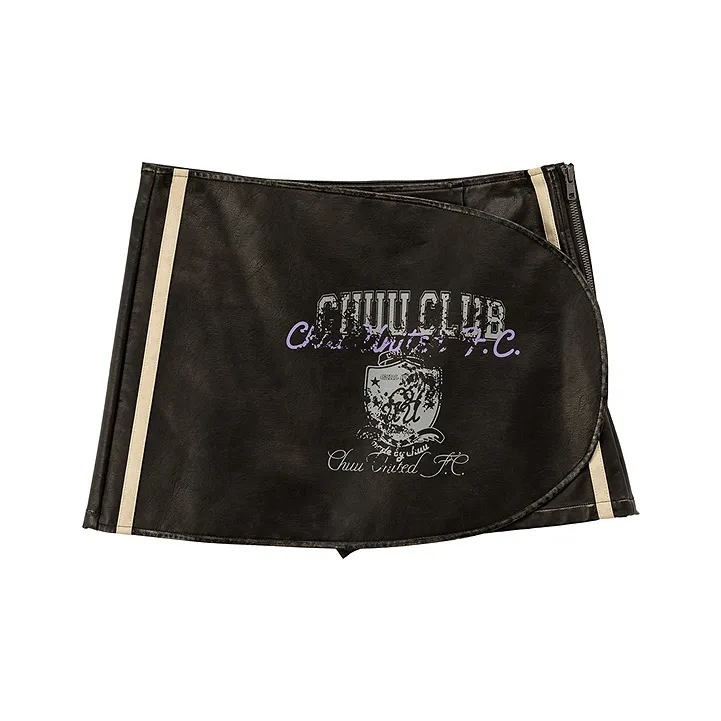 CHUU Leather Short Skirts Women's Black