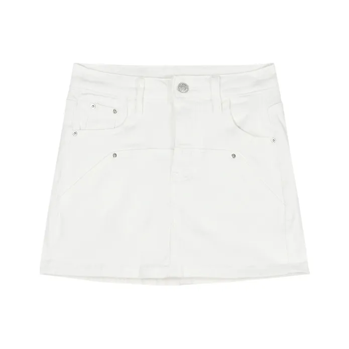 POPO.INFO Denim Short Skirts Women's White