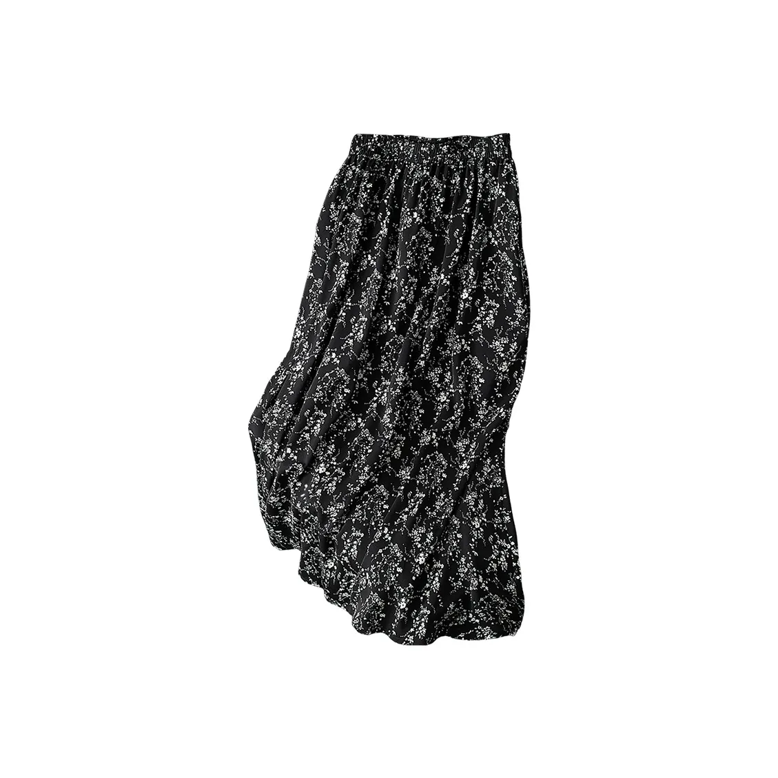 Cypress House Повседневный Длинный Юбка Женская Черный Цветок