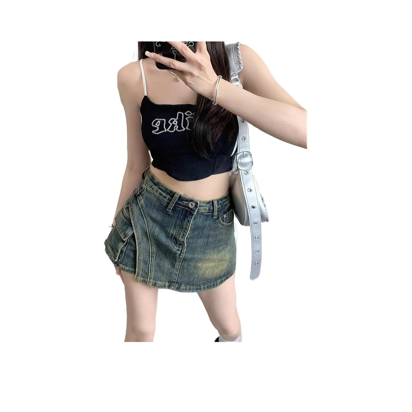 YEARNED Джинсовые короткие юбки Женские