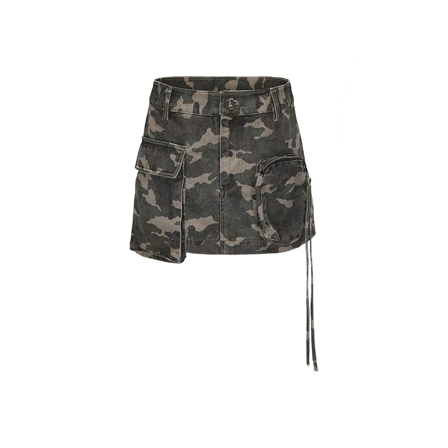 VANN VALRENCÉ Джинсовые короткие юбки Женские Камуфляж