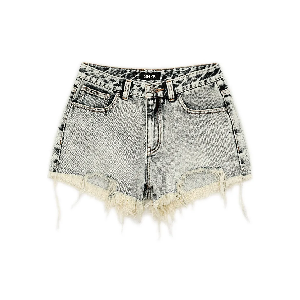 SMFK Джинсовые шорты Женские Белые Снежинка
