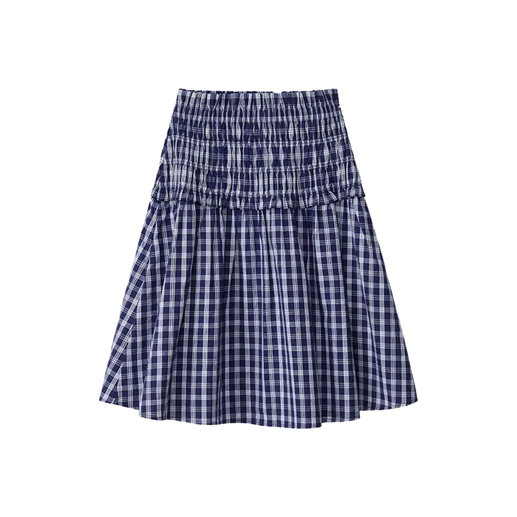 Poyz Cargo Short Skirts Women's Blue Plaid Reversible