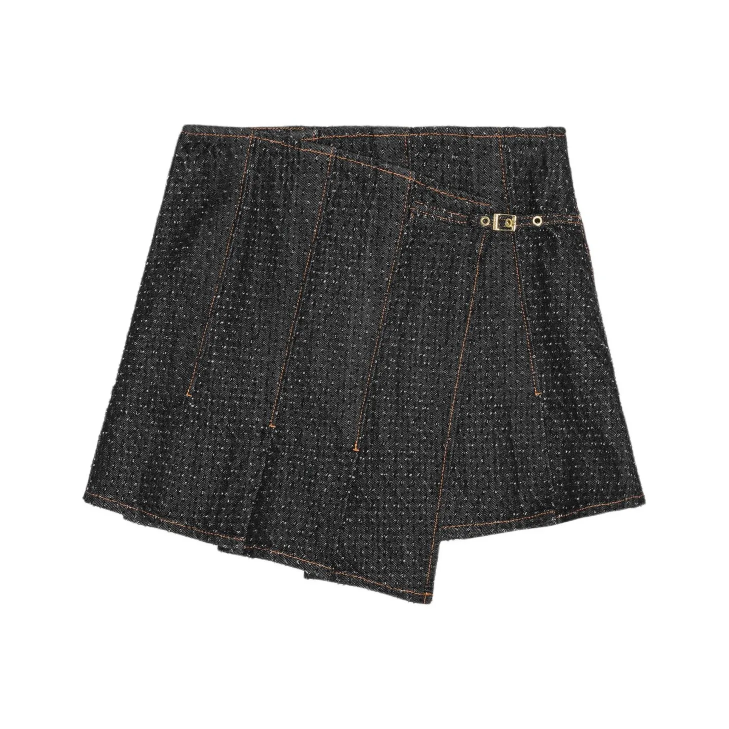 GANNI FW24 Джинсовые короткие юбки Женские Черный