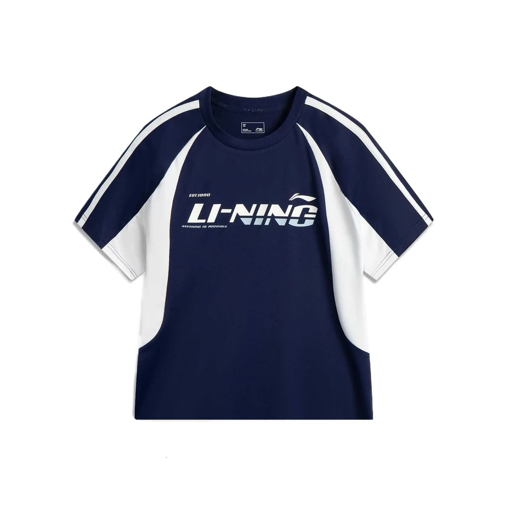 LINING YOUNG Sportlife T-Shirt Темно-бирюзовый Синий Стандартный Белый