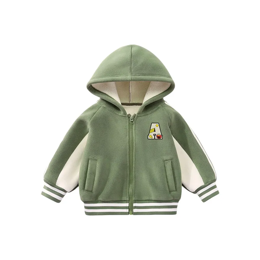 Улица Сезам Бейсбольная куртка Армейский зеленый для детей 3-7 лет