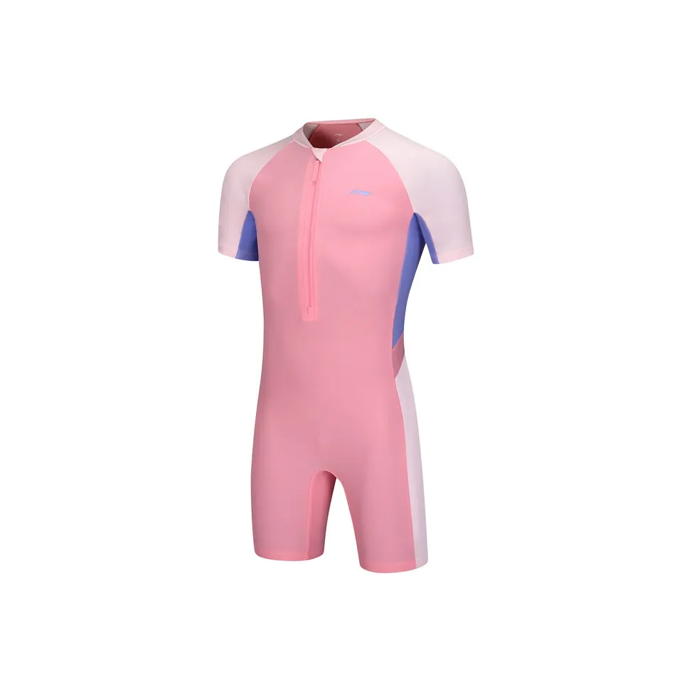 LINING YOUNG Детский купальник Immortal Туманно-розовый Нежно-вишневый розовый Флуоресцентный парча синий-фиолетовый для малышей