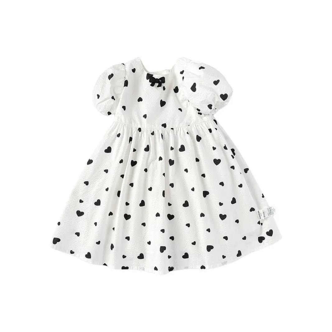 Balabala Короткий рукав Платье Белый Черный Тон 00319 для детей 3-7 лет