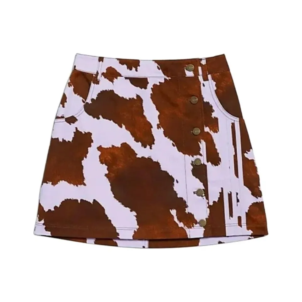 Adidas Ivy Park Denim Cow Print Skirt Aop Cow Hide/Purple Glow