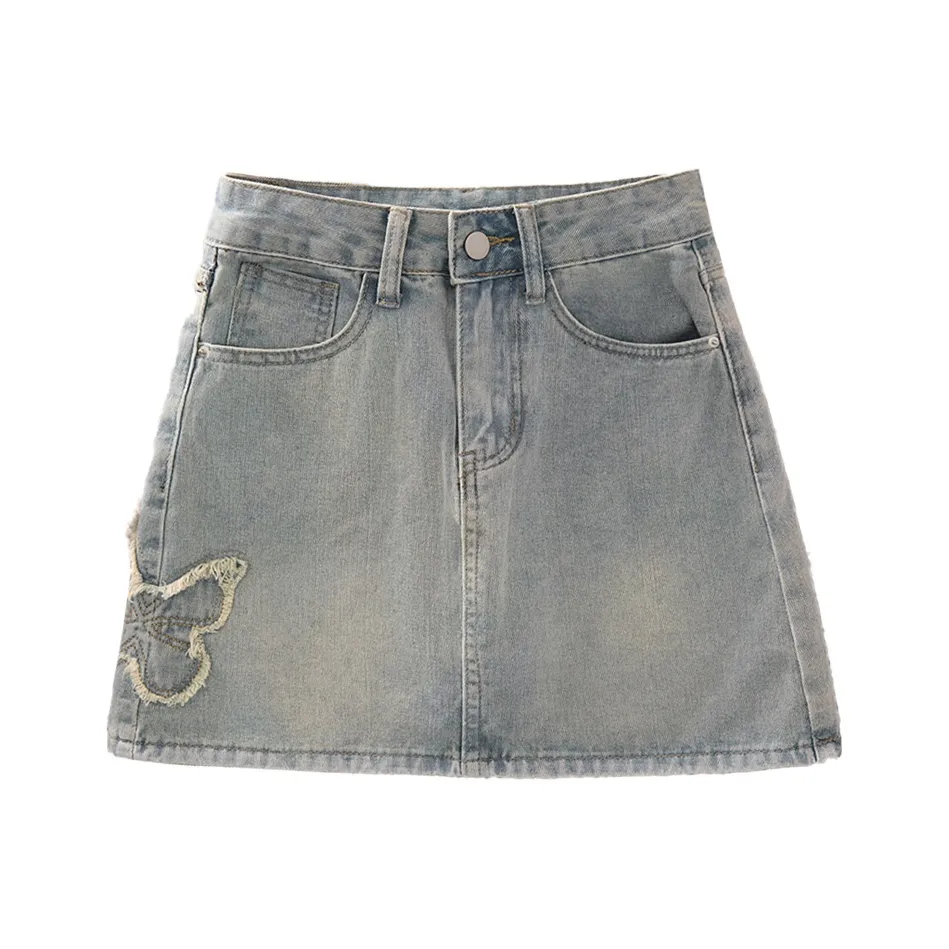 Cypress House Джинсовые короткие юбки Женские Светло-синий