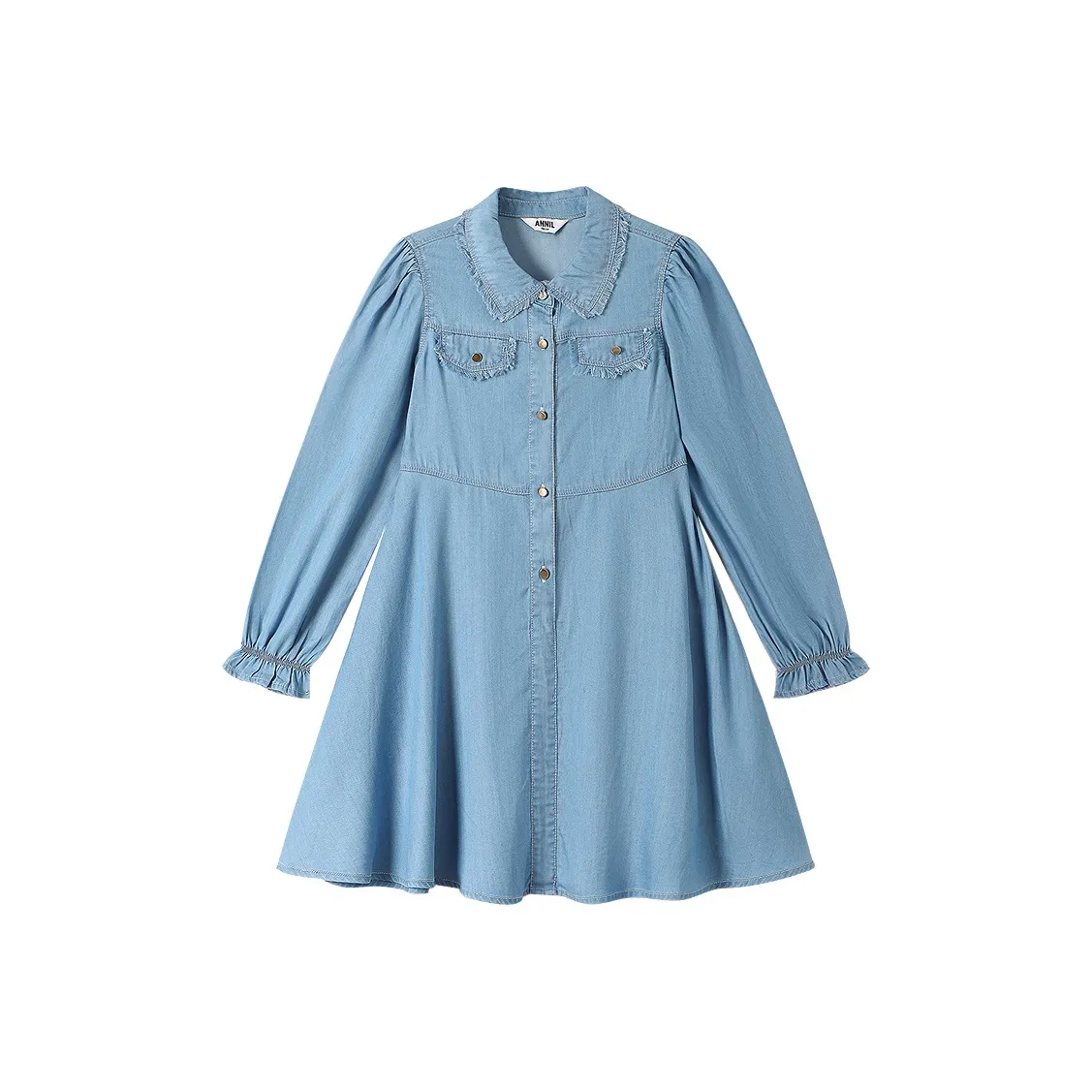 Annil Платье Средне-голубой Деним Подростки