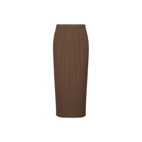 PLEATS PLEASE ISSEY MIYAKE Коричневый Женские Повседневные длинные юбки