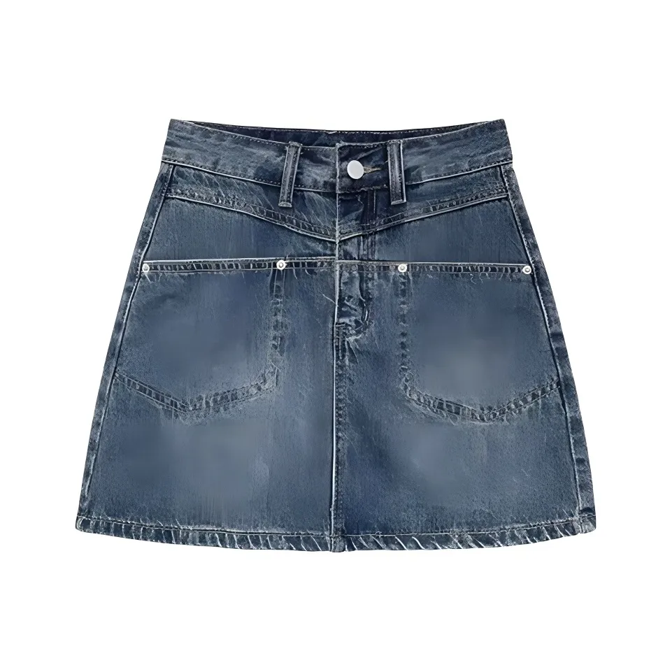 ZSFA Джинсовые короткие юбки Женские Винтажный синий
