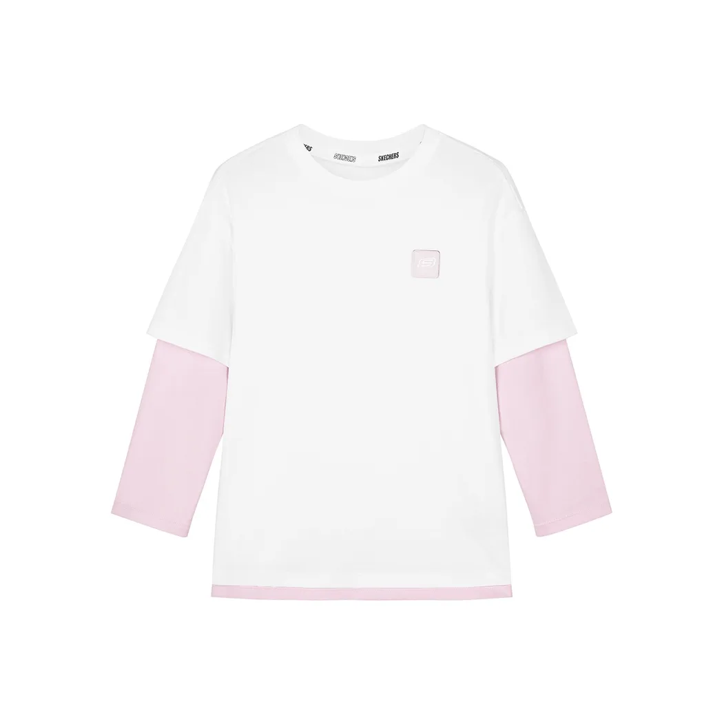 Skechers T-Shirt Белый Розовый Подростки