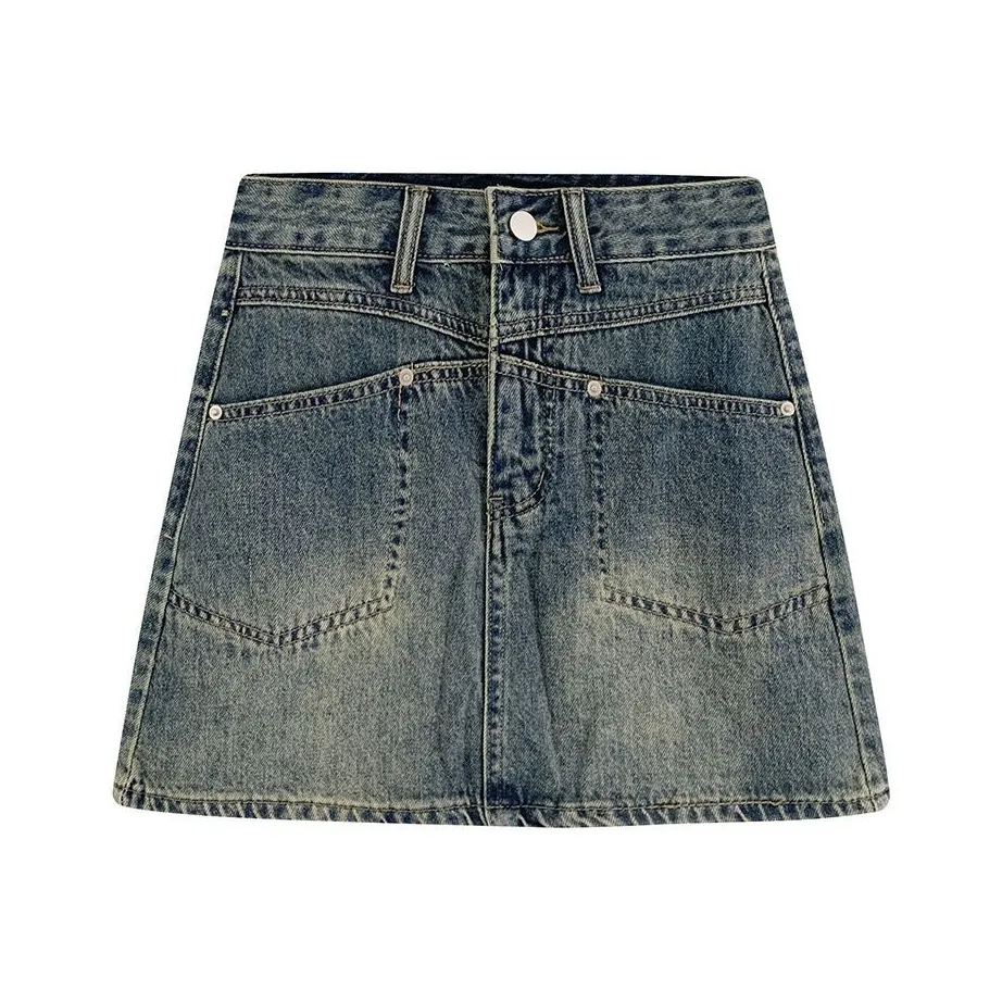 7 SEVFUN Винтажный синий Женские джинсовые короткие юбки