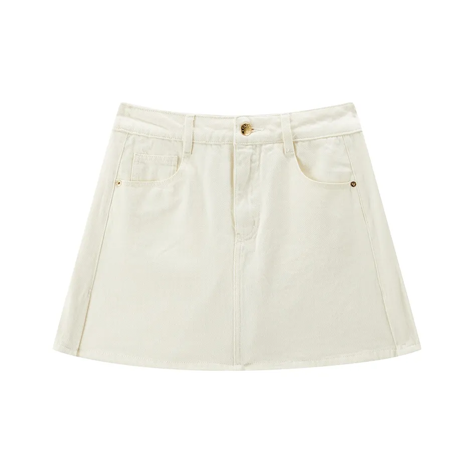 PEACEBIRD Джинсовые шорты Женские Натуральный белый