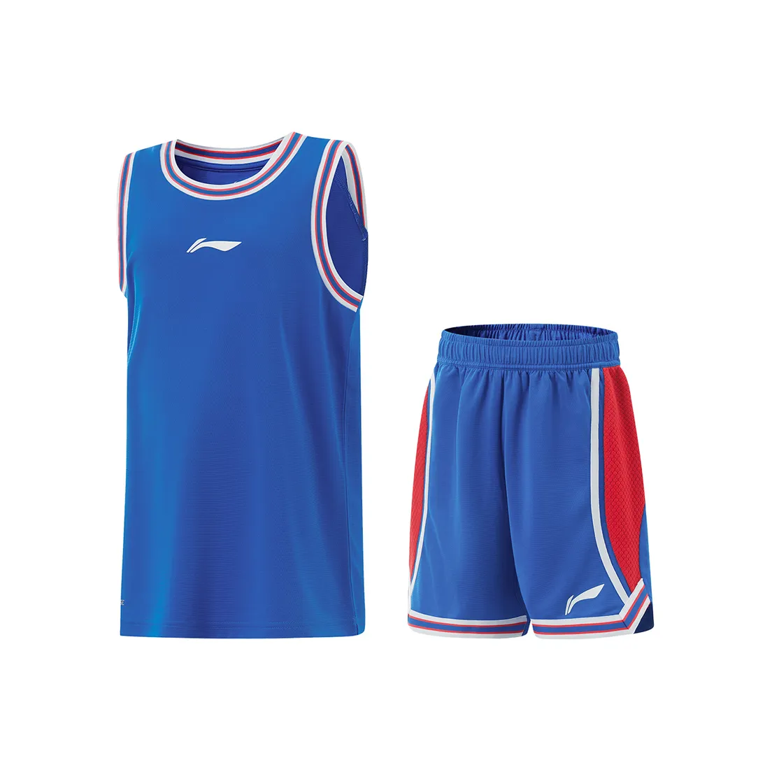LINING YOUNG Повседневная спортивная одежда Баскетбол SS25 Майка Космический синий Шорты Космический синий и Каменный красный Подростки