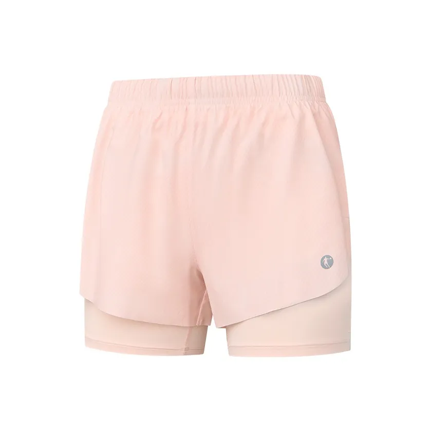 QIAODAN Бег Шорты Женские Кристально-Розовый С принтом