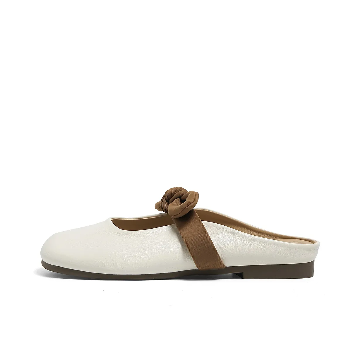 HUANQIU Тихие антибактериальные домашние тапочки для женщин бежевые